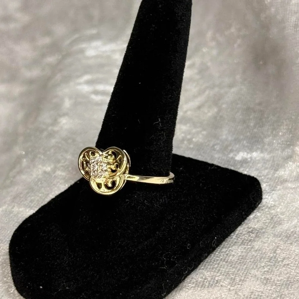 18K Gold Plated Stainless Steel CZ Ring Size 5 | Tarnish Resistant